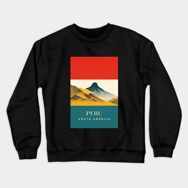 Peru Crewneck Sweatshirt by Retro Travel Design